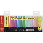Surligneur - stabilo - boss original - couleurs assorties - encre  leau - pack de 15