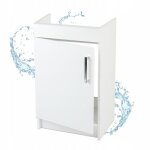 Stamar meuble sous �vier 50 cm blanc + �vier inox + siphon - 50x40x83 cm