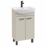 Stamar meuble sous vasque sur pieds 50 cm cachemire mat + vasque c�ramique + �tag�re