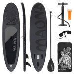 Ecd germany stand up paddle board gonflable maona 308 x 76 x 10 cm jusqu 120 kg pvc noir pompe  air ...