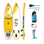 Stand up paddle coasto argo 11 - jaune gris - gonflable - touring - drop stitch thermo twin skin