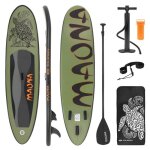 Ecd germany stand up paddle surf sup gonflable maona 308 x 78 x 10 cm jusqu 120kg pvc olive planche ...