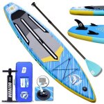 Stand up paddle gonflable - duraero - 330 x 76 x 15 cm - charge max 150 kg - couleur bleu - 1 place