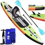 Stand up paddle gonflable - sup board - 330 x 76 x 15 cm - jusqu 150 kg - vert