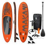 Ecd germany sup board stand up paddle surf gonflable makani 320x82x15 cm charge 150kg pvc orange planche ...
