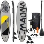 Ecd germany stand up surf paddle gonflable sup maona 308 x 76 x 10 cm jusqu 120kg pvc gris planche surf ...