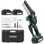 Mini tron�onneuse � batterie - stanew - stanew 6 / 8 pouces - 600w - 2x4ah - utilisation � une main