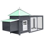 Star - best poulailler 6 - 8 poules poul poulailler clapier enclos avec nichoir gris 193x68x104 cm bois ...