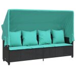 Star sale� chaise longue(1 pc) - lit de repos - avec auvent - et coussins noir r�sine tress�e 204x75x140 ...