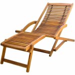 Star sale� chaise de terrasse(1 pc) - fauteuil relax - avec repose - pied bois dacacia solide 150x70x69 ...