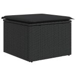 Star sale� tabouret de jardin(1 pc) - meuble balcon - avec coussin - noir 55x55x37 cm r�sine tress�e ...