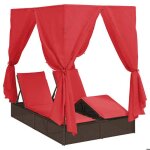Star sale� transat 2 - personne - r�sistance aux uv - avec toit marron 205x129x200 cm rattan pe t4834 ...