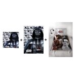 Parure de couette - star wars - 140 x 200 cm - coussin 35 x 35 cm - plaid 100 x 140 cm - 100% coton