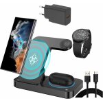 Station de charge sans fil 3 en 1 pour samsung galaxy s25 s24 ultra s23 s22 note 20 z fold 7 / 6 - station ...