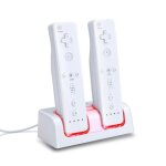 Station chargeur 2 port + 2 batterie battery 2800mah pour nintendo wii wiimote manette remote