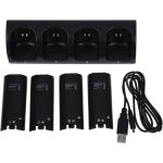 Station chargeur + 4 batteries 2800mah pour nintendo wii remote manette