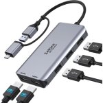 Station daccueil usb 3. 0 dual hdmi hub usb cdocking station 3. 0 usb c adaptateur vers 4k 60 hz double ...