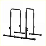 Station de dips ajustable - parallettes heavy duty - bars parall�les pour home gym calisth�nie - noir ...