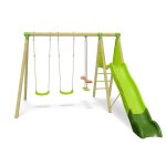 Station de jeux bois 230 m topwood azuki vert - 6 enfants