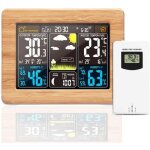 Station mto bois connectee sans fil thermometre exterieur hygromtre intrieur 4 niveaux