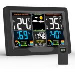 Station meteo station meteo interieur exterieur sans fil avec capteur ext�rieur �cran lcd couleur num�rique ...