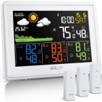 Station mto numrique connect sans fil thermometre exterieur hygromtre tendance prvision 3 capteurs ...