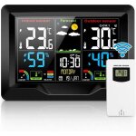 Station m�t�orologique thermom�tre int�rieur et ext�rieur sans fil et moniteur dhumidit� avec affichage ...