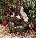 Statue animal jardin r�sine statue canard statue fontaine jardin ornement (canard solaire) canard solaire ...