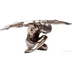 Statue athl�te homme assis aspect bronze 137cm.