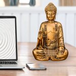 Statue bodhi m�ditation dor�e - atmosph�re zen - magnifique figurine porte - bonheur - id�e cadeau toute ...