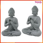 Statue de bouddha - akozon - figurine assise en gr�s vert - int�rieur - �cologique - 301g