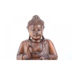 Statue de bouddha debout h40cm bois massif sculpt� main