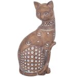 Statue chat de decoration - r�sine - contemporain - marron - salon - adulte