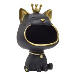 Statue - home deco factory - chat noir vide - poche - �l�gante - noir et or