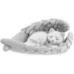 Statue comm�morative pour chat - 12 cm - pierre comm�morative - statue dange endormi - d�coration pour ...