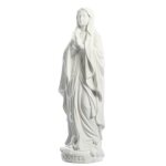 Statue notre dame de lourdes - rsine blanche - 10 cm
