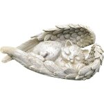 Statue danimaux pour chien et chatstatue de jardinailes danged�coration fun�rairer�sistant aux intemp�riesange ...