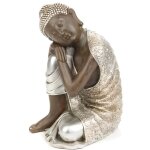 Statue dco bouddha - multicolore - 35 cm - rsine - mtal - intrieur