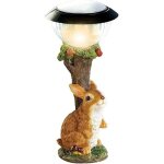 Statue de jardin descalade avec lumire solaire dcoration extrieure de sculpture danimaux en rsine ...