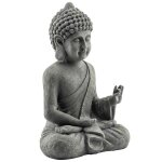 Statue de jardin - outsunny - sculpture bouddha assis - d�coration spirituelle - oxyde de magn�sium - ...