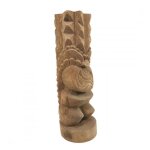 Statue polyn�sienne tiki kanaloa en bois de cocotier 50cm marron / chocolat