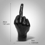 Statue en rsine - doigt du milieu - noir - artisanat dart - sculpture de bureau