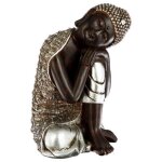 Statuette - atmosphera - bouddha assis - r�sine - h28 cm - ethnique