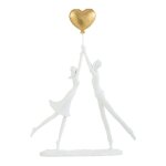 Statuette d�co couple debout c?ur 37cm blanc