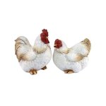 Statuette - sigris - coq et poule - 2 unit�s - r�sine - 10 cm x 65 cm x 105 cm