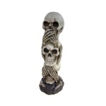 Statuette ttes de mort empil rsine 19. 4x7x7cm - decors de table halloween
