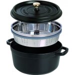 Staub 405106060 - cocotte ronde avec panier vapeur - Ø 26 cm - noir mat Staub 405106060 - cocotte ronde avec panier vapeur - Ø 26 cm - noir mat