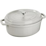 Staub - cocotte truffe blanche en fonte avec picots ovale 29 cm