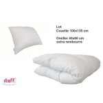 Stefano fashion - lot de 2 - couette 100x135 cm + oreiller 40x60 cm extra rembourré - coton percal Stefano fashion - lot de 2 - couette 100x135 cm + oreiller 40x60 cm extra rembourré - coton percal