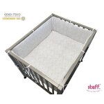 Stefano fashion - lot de 2 - tour de parc 340x30 cm + tapis de parc 95x75 cm - lapins imprims - oeko ...